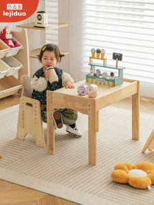 Childrens Writing Desk And Chair Set Baby Multi-functional Toy Study Desk Book Desk Kids Desk Toddler Solid Wood Table
