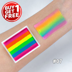 2pcs Rainbow Face & Body Paint8g Split Cake Non-Toxic Paint Makeup Palette-Vibrant Mixed Colors For FestivalsButterfly Makeup