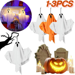 Horror Decoration Light Halloween Glowing White Ghost IP65 Waterproof Glowing Door Hanging Ghost for Halloween Garden Home Decor