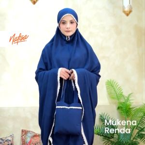 Nafisa Mukena Renda Plain Jumbo Dewasa Premium All Size | Mukena Katun Rayon Dewasa
