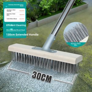 Long Handle Hard Bristle Floor Cleaning Brush Outdoor Courtyard Ground Strong Cleaning Tool for Algae Removal Household Chores