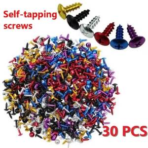 30 PC/Lot M5x16 Aluminum Motorcycle Screw Colorful Color Motorbike Motor Bicycle Motorcycle Self-Tapping Screws M5*16 Screw