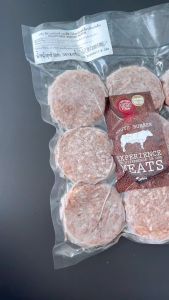 เนื้อวากิวออสเตรเลียเบอร์เกอร์ บีฟ เบอร์เกอร์ แพทย์ตีส์ (ไส้เบอร์เกอร์เนื้อวัวแช่แข็ง) 100g./ประชับ 5ประชับ/บกรุง