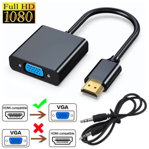 HDMI to VGA Adapter Cable For Projector DTV TV HDVD Laptop DP Male to VGA Female Converter Adapter Cable