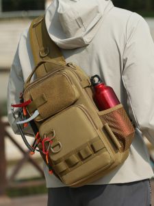 กระเป๋าคาดหน้าอก Lure ทนทานสำหรับตกปลา กระเป๋าสะพายข้างสำหรับชายและหญิง กระเป๋าสะพายไหล่ขนาดเล็กสำหรับผู้หญิง