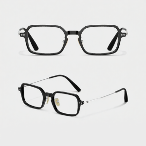 HELEN KELLER | Vintage Horn Rimmed Small Square Lightweight Eyeglasses