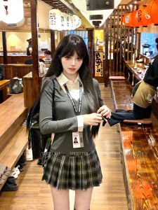 Syj Shuyijia plus Size College Style High Waist Skirt Set Spicy Girl Pure Desire Early Autumn Fashion plus Size Womens Outfits