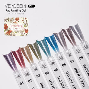 Vendeeni 9 Grid Glitter Platinum Patting Gel Nail Polish Flash UV Soak Off Gel Varnish Shiny Painting Gel Lacquer For Nail Art
