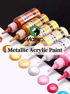 Marie’s | Sơn Acrylic Kim Loại Maries 50ml Màu Vàng Ánh Ngọc Trai Bóng Loáng Dùng Trang Trí Nghệ Thuật Tự Làm Sơn Gỗ