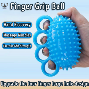 Finger Grip Ball Four Finger Hand Therapy Exercise For Stroke Massage Grip Ball Strength Recovery Training Hand Exercise Squeeze Ball Elderly Finger Trainer 手指握力球 手指训练器