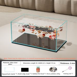 KUOTING | Ultra-clear Mini Living Room Aquarium Fish Tank Oxygen Filtration Integrated