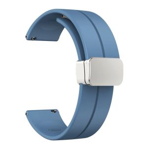22mm 20mm Magnetic Silicone Strap For Samsung Galaxy Watch 7 4 5 6 Classic S3 Active Band For Amazfit Bip Huawei GT 3 4 Bracelet