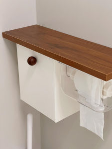 ตู้หนีบกระดาษชำระติดผนัง จัดระเบียบกระดาษชำระ กระดาษเช็ดหน้า กระดาษชำระ ที่วางของข้างปุ่มส้วม สไตล์โมเดิร์น บ้านและสวน