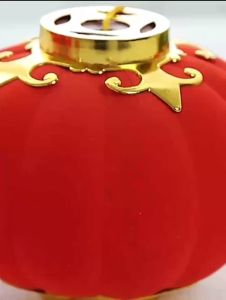 Quả cầu nhung bằng nhựa đèn lồng bọc vải nhung treo trang trí tết  (1 quả)