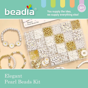 1400pcs/box 6mm Flat Round Polymer Clay Beads Plastic Alphabet Letter Heart Beads Gold Heart Star Charm Beads with 5M elastic String Jewelry Making Kit Box for DIY Bracelet Necklace Jewelry Making Supplies