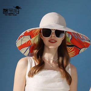 Summer Sun Hat For Women Korean Version Sun Visor Cap Double-sided Fisherman Hat Large Brim UV Protection Beach Cap Bucket Hat