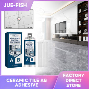 JAYSUING Tile เหนียวตึดหนึบกาวงานช่างกระเบื้องหินอ่อนกระเบื้องพื้นอ่างล้างหน้ากาวงานช่างซ่อมแซมรอยแตกกระเบื้องเซรามิกกาวติดอ่างอาบน้ำในห้องน้ำกันน้ำพื้นเซรามิกกาว AB ชุดอุปกรณ์เสริมสำหรับอาบน้ำเซรามิกแตก
