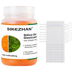 500g Blue Silica Gel Desiccant Beads Reusable Moisture Absorber Indicating Color Change for 3D Printer Camera + 8 Organza Bags