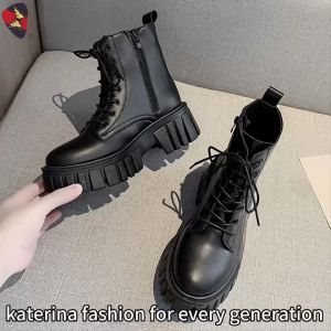 Katerina Fashion Korean Ankle Zipper Boots Shoes For Women K-376