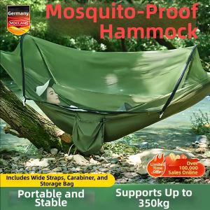 HUAZINIAO | Anti-Tipping Mosquito-Repellent Thickened Shade Hammock Foldable For Indoor and Outdoor Camping Swing