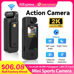 Null Portable camera 2K WiFi Mini Sports Camera 1.3 inch Portable Digital Video Recorder Infrared BodyCam Police Camcorder