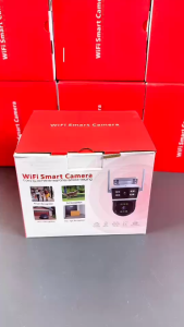 แพ็คคู่ กล้องวงจรปิด 2 เลนส์ 4MP | Double Lens ดูผ่านมือถือ 2 จอ | กันน้ำ ติดตั้งนอกบ้าน/ในบ้าน | หมุนได้ มีไมค์+ลำโพง | ใช้แอป iCam365