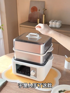 Electric Food Steamer Large Capacity For Siomai Multifunction Stainless Steel Siomai Business Food Steamer Smart Timing