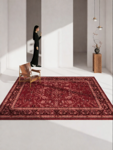 QINGGENGNONG | Red Antique Persian American Ethnic Style Waterproof Door Mat