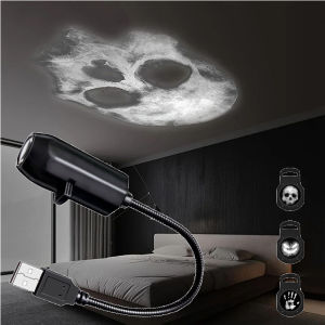 Led Halloween Night Light USB Projector Lamp Switchable Pattern Design 360 Degree AdjustableHoliday Ornaments for Ceiling Wall