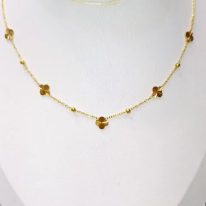 Kalung Titanium Clover Kaca Mix Bola KLT-387