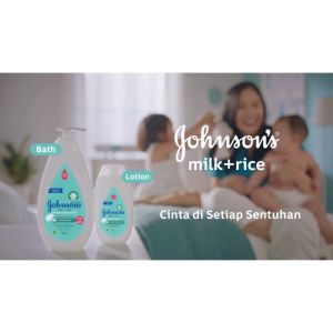 Paket isi 2 JOHNSONS Milk + Rice Hair & Body Baby Bath 2in1 Refill 400ml