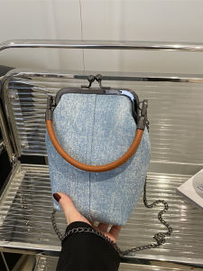 2025 New Denim Clip Bag Mobile Phone Crossbody Bag Artistic Handbag Versatile Commuter Hit Womens Bag Fashion Trend Soft Bucket Bag