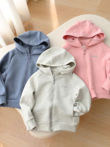 Class a Childrens Hooded Jacket Air Layer Spring Autumn Style Boys Girls Sweatshirt Large Childrens Shirt Cotton Polyester Blend