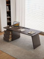 Modern Minimalist Designer Home Office Desk Solid Wood Italian Style Luxury Simple Sensation Smoke Wood CEO Executive Desk. 