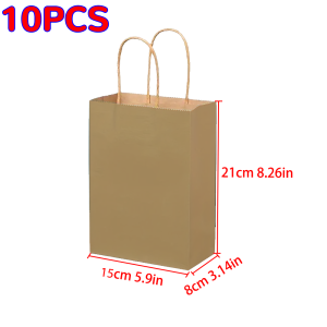 Kraft Paper Bags Etiquette Holiday Gift Bags Takeout Fast Food Packaging Bags Milk Tea and Coffee Packaging Bags