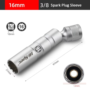 Hi-Spec Magnetic Universal Spark Plug Socket Wrench 14mm 16mm Install Replace Spark Plug Removal Car Repair Socket Tool Kit