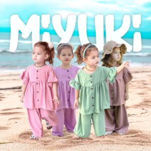 Setelan Baju Anak Perempuan 1 - 6 Tahun Miyuki CuteKids Lengan Pendek 2 - 3 Tahun