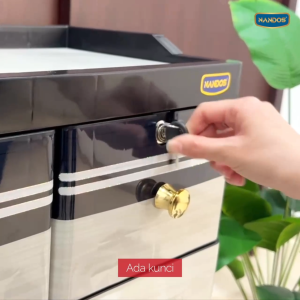 Lemari Pakaian Laci Lemari dengan Motif Printing Aesthetic Lemari Kunci Cabinet Nandos Beverly Naiba