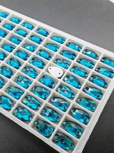 Exquisite Glass Hand Sewn Drill Mocha Holographic Latin Dance Shoe Bag DIY Enhance Drill 7x12mm Fashion Jewelry Accessories