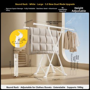 MINGZHI | Foldable and Extensible Clothes Rack For Children Small Household Use