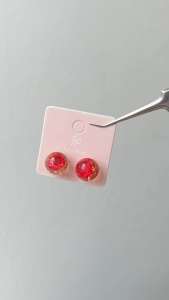 Summer Series Eternal Dried Flower Anti Allergy Earrings Lovely Sweet Colorful Dry Flower Resin Solid Beads Stud Earring