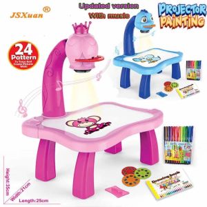 โต๊ะวาดรูประบบโปรเจคเตอร์ กระดานแม่เหล็กลบได้ มาพร้อมภาพการ์ตูนหลากหลาย ขนาด S/M/L เสริมสร้างจินตนาการเด็ก