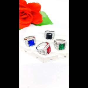 CINCIN COWO TITANIUM KOTAK KING SILVER DESAIN UKIR ZIGZAG FASHION ANTI KARAT DAN ANTI LUNTUR (COD)