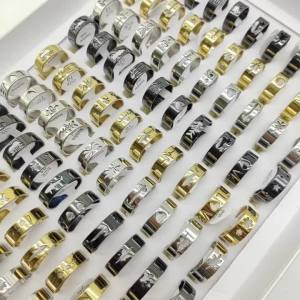 20pcs/Lot Wholesale Mix Style Size Stainless Steel Finger Rings For Women Men Fish Spider Snake Hollow Butterfly Lightning Star