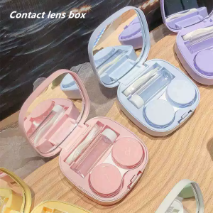 Portable High Quality Contact Lens Case for Women with Mirror Beauty Companion Box Girls Contact Lenses Organizer