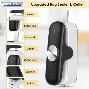 JustLiving 1ชิ้นเครื่องซีลถุง FEPPO 2 In 1รีบเครื่องความร้อน การตัดอาหาร 2ชุด USB รุ่นพิเศษ รีบและเคลื่อนเครื่องซีลเช่นกัน