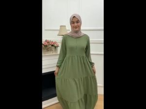 Gamis susun crinkle Premium Busui