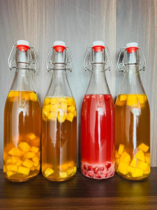 Chai Thủy Tinh Có Nắp Cài Gài Dáng Vuông/Tròn/Bầu Kín Hơi 250Ml 500Ml 1L 1000Ml 1 Lít - Lọ Thủy Tinh Nút Cài Nhựa Kiểu Ý Nhập Khẩu