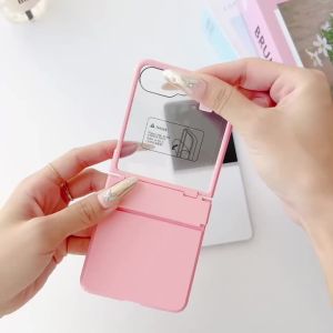 szhaiyu | For Samsung Galaxy Z Flip 8 7 6 5  Luxury Matte Phone Case With Mirror Film Folding Hinge Shockproof Protection Hard Cover