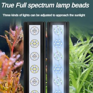 Full spectrum water grass lamp/aluminum alloy shell/tri color switching/ultra-thin waterproof/water grass ornamental fish lamp/algae rapid growth